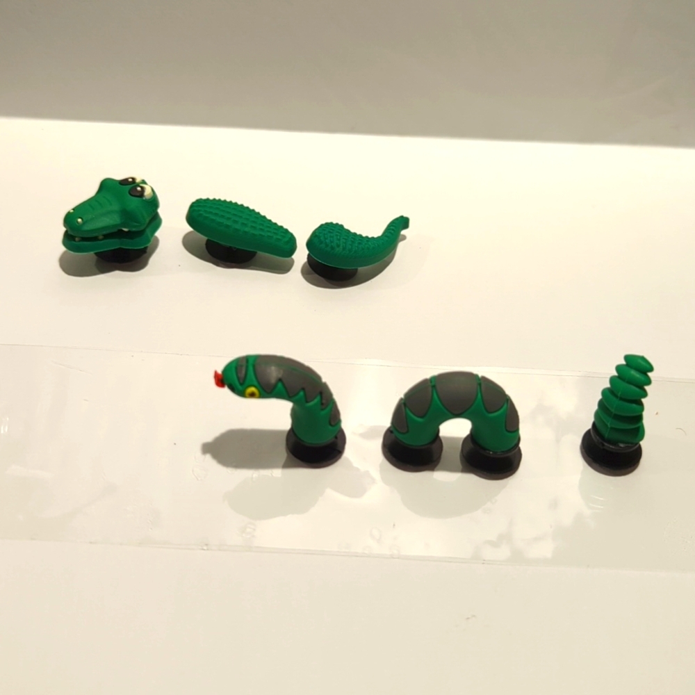 6 CROC CHARMS Crocodile and Snake
